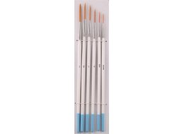 PĘDZLE NYLONOWE OKRĄGŁE DŁUGI WŁOS KPL. 6 SZT A-10109