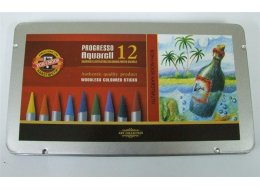 PROGRESSO  KREDKI AKWARELOWE KPL. 12  KOL NR 8782