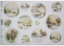 PAPIER RYŻOWY Z NADRUKIEM ZIMA R1270