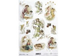  PAPIER RYŻOWY Z NADRUKIEM A4 ANIOŁY NR R453