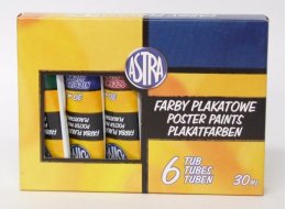 FARBY PLAKATOWE KOMPLET TUBA 6 X 30 ML ASTRA