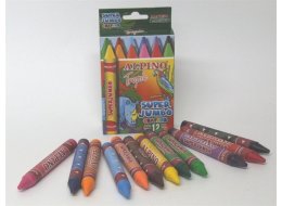  KREDKI WOSKOWE KPL. 12  KOLORÓW TROPIC SUPER JUMBO ALPINO