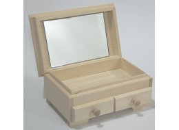 SZKATUŁKA Z SZUFLADKAMI I LUSTERKIEM 22,5 X 14,5 X 10  CM 