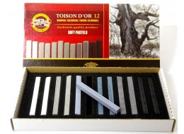 PASTELE SUCHE TOISON DOR W SZYFCIE  KPL. SZAROŚCI  12 SZT NR 8592G