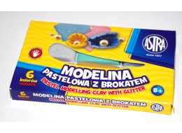 MODELINA KOMPLET 6 KOLORÓW PASTELOWA Z BROKATEM ASTRA