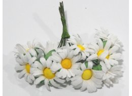 MARGERYTKI MATERIAŁ 2,5 CM OP 10 SZT BIAŁE