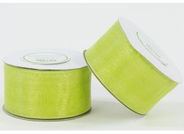 WSTĄŻKA ORGANZA (SZYFON) 38 MM 25 Y zielone jabłko