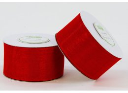 WSTĄŻKA ORGANZA (SZYFON) 38 MM 25 Y czerwony
