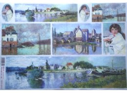 PAPIER RYŻOWY Z NADRUKIEM MALARSTWO 35X50 CM NR DFS135