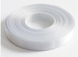 WSTĄŻKA  ATŁASOWA  12  MM 25 M BIAŁA