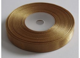 WSTĄŻKA  ATŁASOWA  12  MM 25 M ZŁOTY BRĄZ