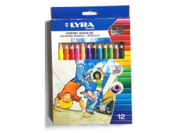 KREDKI SZKOLNE TRÓJKATNE GRUBE 12 KOL.  LYRA