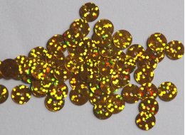 CEKINY OKRĄGŁE Z DZIURKĄ 8 MM  OPAKOWANIE 15  G ZŁOTE BROKATOWE