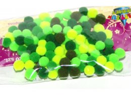 POMPONY ZIELONE MIX 10 MM OP 120 SZT 