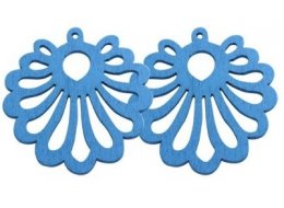 ZAWIESZKA DREWNIANA FALBANKI  LAPIS LAZULI 47X48 MM 
