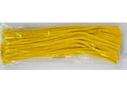 PUSZYSTE DRUTY CHENILLE 6 MM X 30 CM OPAKOWANIE 100 SZT ŻÓŁTY SŁONECZNY