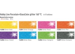 PORCELANA + SZKŁO - BROKATOWE 20 ML. 16283 CZERWONY BROKATOWY