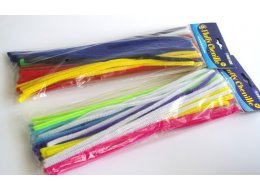 PUSZYSTE DRUTY CHENILLE 6 MM X 30 CM OPAKOWANIE 50 SZT MIX KOLORÓW
