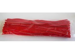 PUSZYSTE DRUTY CHENILLE 6 MM X 30 CM OPAKOWANIE 100 SZT CZERWONE