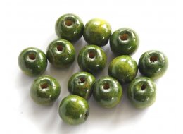 KULE DREWNIANE 15X16 MM 50 G ZIELEŃ CIEMNA