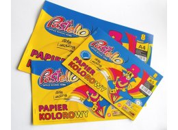 BLOK PAPIER KOLOROWY A4  8 KARTEK PASTELLO