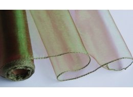 ORGANZA ROLKA 36 CM X 9 M ZIELONY TĘCZOWY