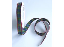 WSTĄŻKA  DEKORACYJNA KRATKA  12  MM ZIELONA