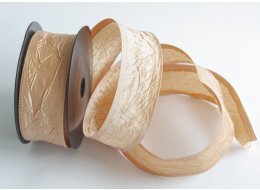 WSTĄŻKA TAFTA GNIECIONA 40 MM BEŻ