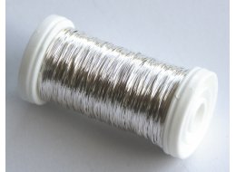 DRUT MIEDZIANY NA SZPULI 100 G  M KOLOR SREBRNY