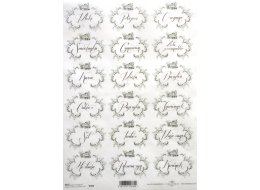 PAPIER RYŻOWY Z NADRUKIEM NAPISY A4  NR R400