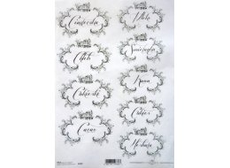 PAPIER RYŻOWY Z NADRUKIEM NAPISY A4  NR R399