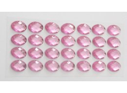 KRYSZTAŁKI SAMOPRZYLEPNE OWALNE RÓZOWE 20 X 13 MM 28 SZT