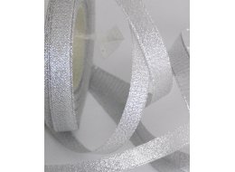 WSTĄŻKA  BROKATOWA  12  MM SZEROKOŚĆ SREBRNA