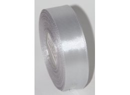 WSTĄŻKA  OZDOBNA  ATŁASOWA 25 MM  SREBRNA