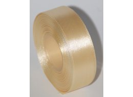 WSTĄŻKA  OZDOBNA  ATŁASOWA 25 MM  KREMOWA CIEMNA