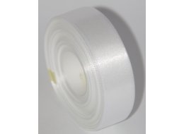 WSTĄŻKA  OZDOBNA  ATŁASOWA 25 MM  BIAŁA