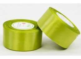 WSTĄŻKA  SATYNOWA 50 MM  JASNO ZIELONA